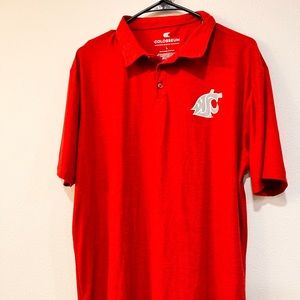 Washington State University WSU Cougars Men’s Crimson Polo Size L Super Soft!